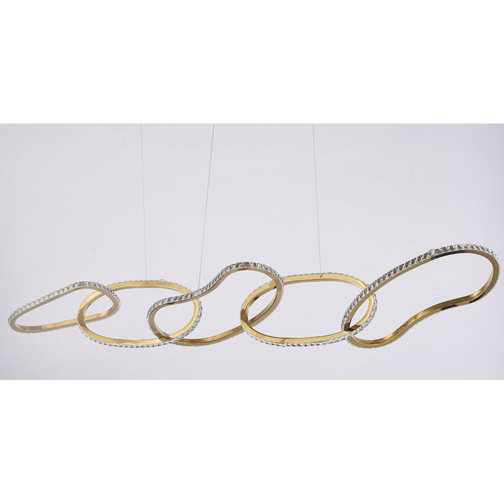 Stainless Steel Interlocked Chandelier with Clear Crystals by Bethel - view 20