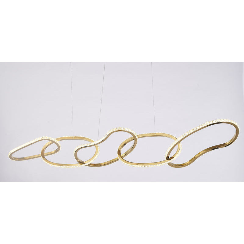 Stainless Steel Interlocked Chandelier with Clear Crystals by Bethel - view 21