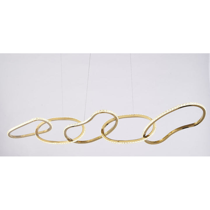Stainless Steel Interlocked Chandelier with Clear Crystals by Bethel - view 21