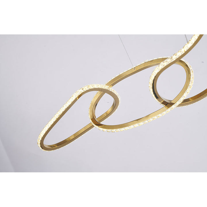 Stainless Steel Interlocked Chandelier with Clear Crystals by Bethel - view 22