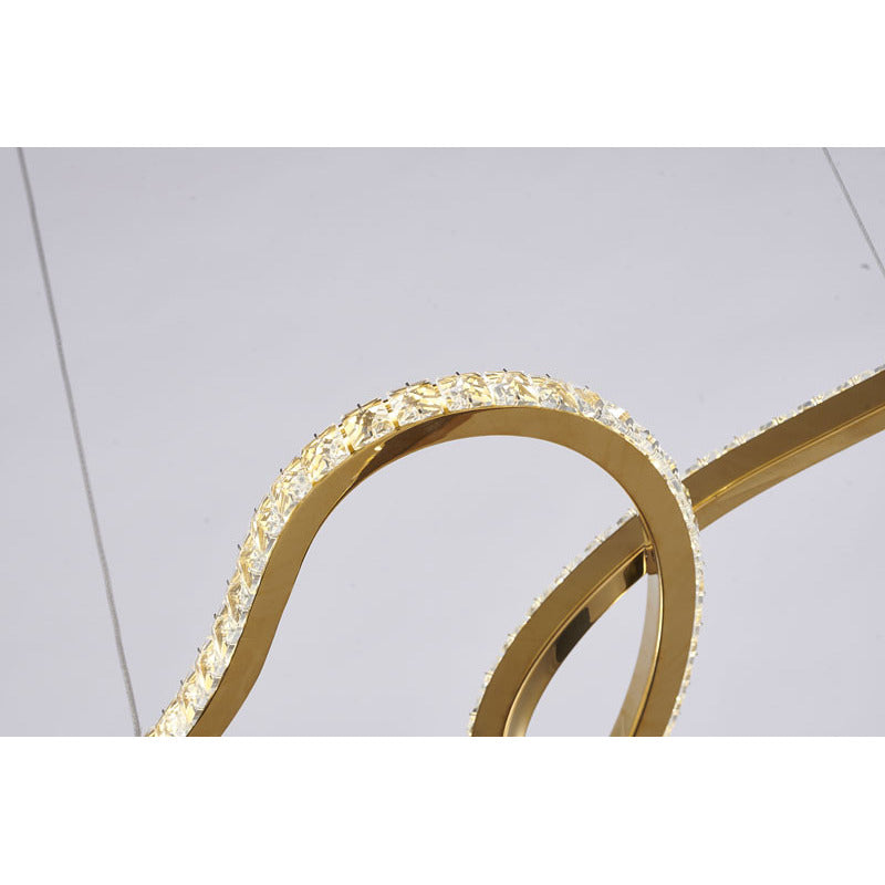 Stainless Steel Interlocked Chandelier with Clear Crystals by Bethel - view 23