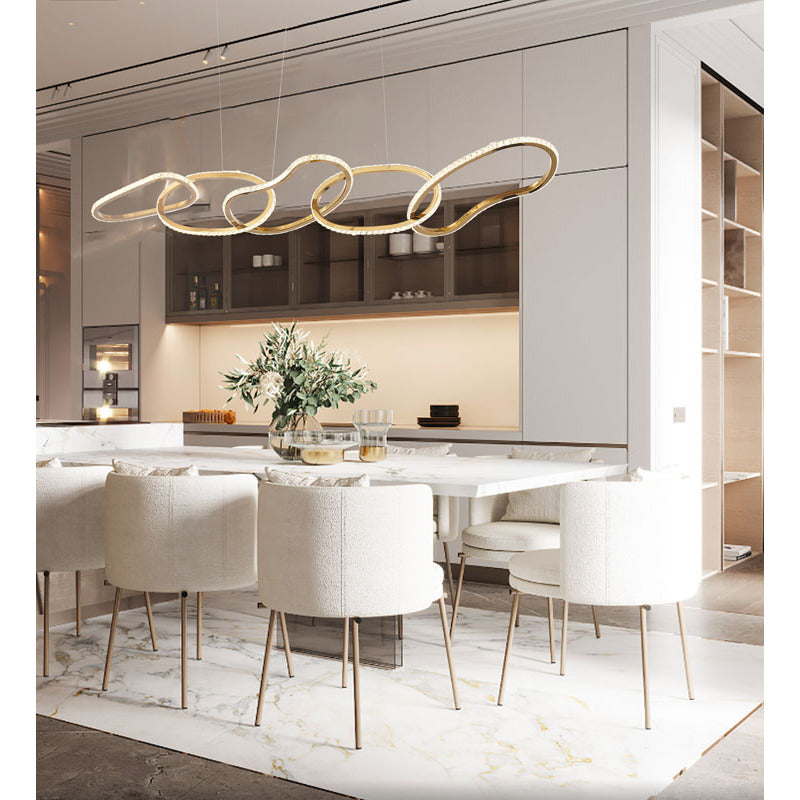 Stainless Steel Interlocked Chandelier with Clear Crystals by Bethel - view 24