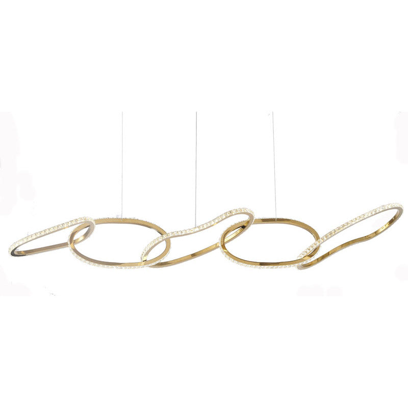 Stainless Steel Interlocked Chandelier with Clear Crystals by Bethel - view 26