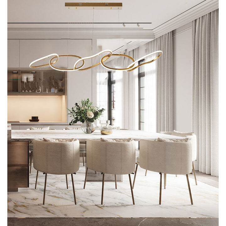 Stainless Steel Interlocked Chandelier with Clear Crystals by Bethel - view 32
