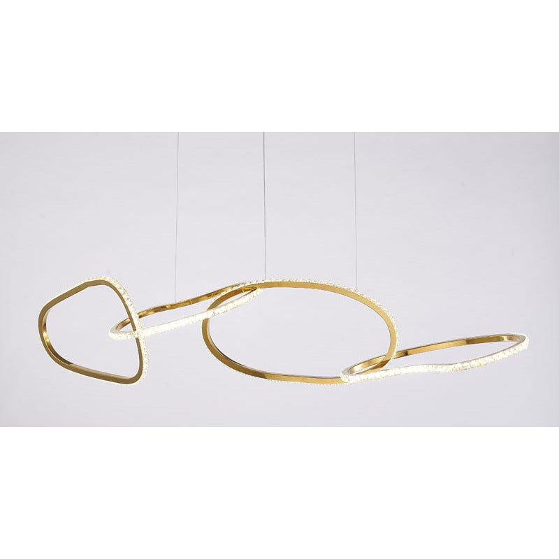 Stainless Steel Interlocked Chandelier with Clear Crystals by Bethel - view 9