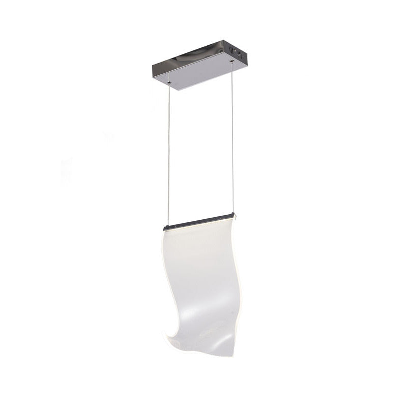 Acrylic Crumbled Sheet Pendant Light with Hardware in Chrome by Bethel