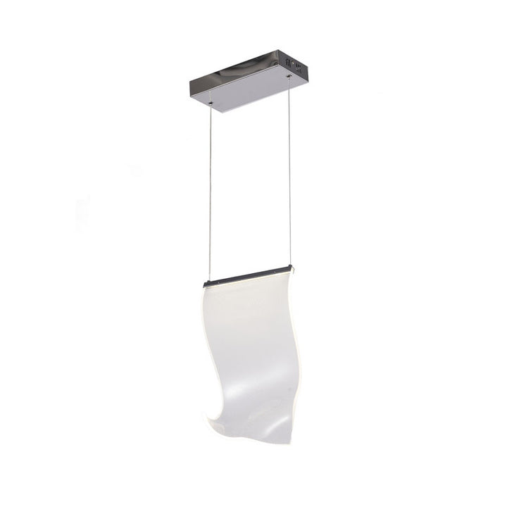 Acrylic Crumbled Sheet Pendant Light with Hardware in Chrome by Bethel