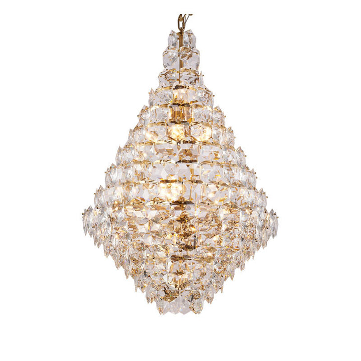 Frame Chandelier with Clear Hanging Crystals (GL431) in Gold by Bethel