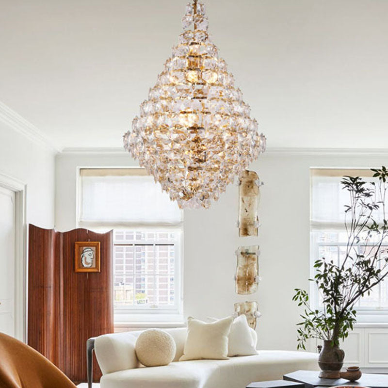 Frame Chandelier with Clear Hanging Crystals (GL431) by Bethel - view 62