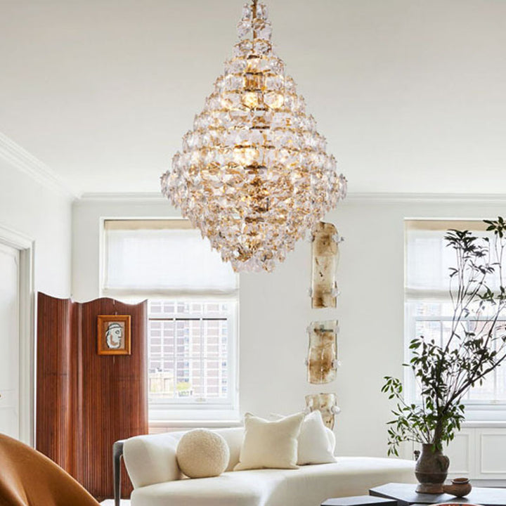 Frame Chandelier with Clear Hanging Crystals (GL431) by Bethel - view 62