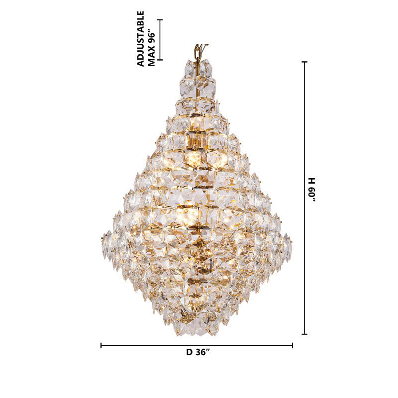 Frame Chandelier with Clear Hanging Crystals (GL431) by Bethel - view 63