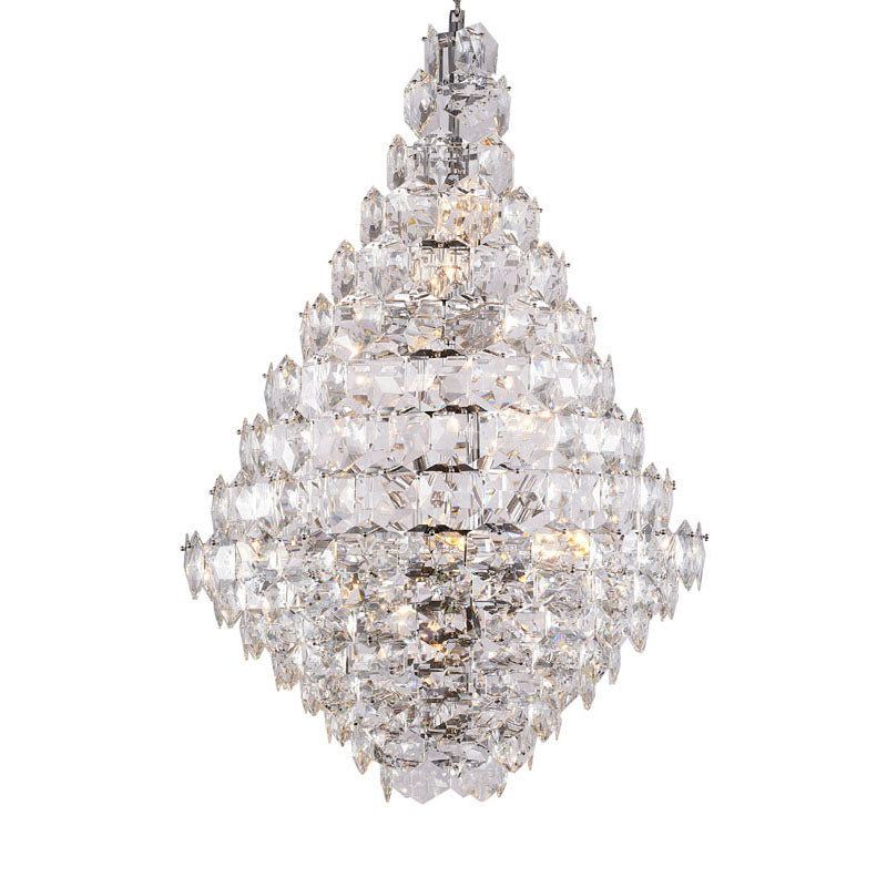 Frame Chandelier with Clear Hanging Crystals (GL431) in Chrome by Bethel
