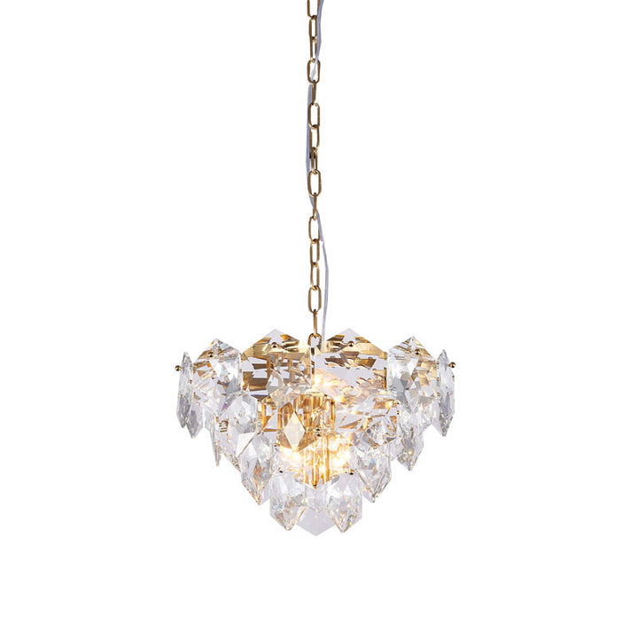Frame Chandelier with Clear Hanging Crystals (GL431) in Gold by Bethel