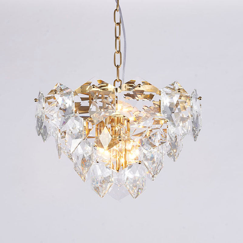 Frame Chandelier with Clear Hanging Crystals (GL431) by Bethel - view 8