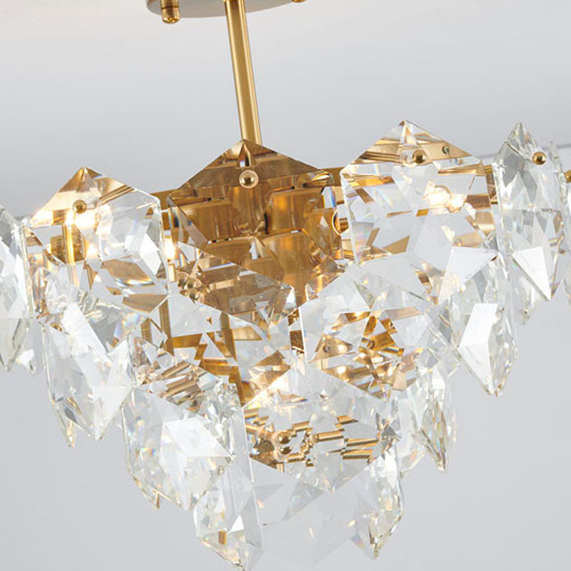 Frame Chandelier with Clear Hanging Crystals (GL431) by Bethel - view 11