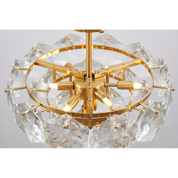 Frame Chandelier with Clear Hanging Crystals (GL431) by Bethel - view 12