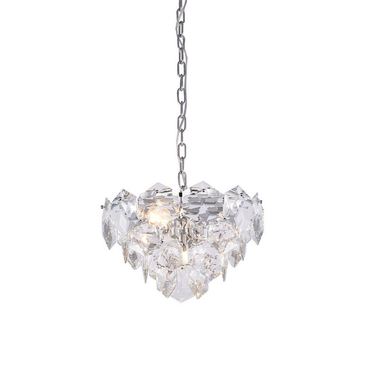 Frame Chandelier with Clear Hanging Crystals (GL431) in Chrome by Bethel