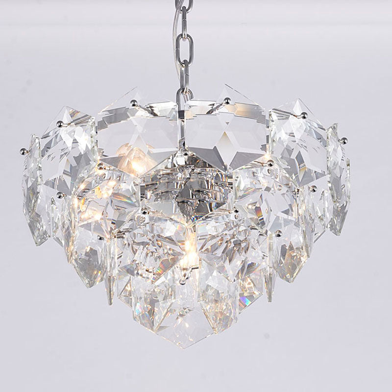 Frame Chandelier with Clear Hanging Crystals (GL431) by Bethel - view 2