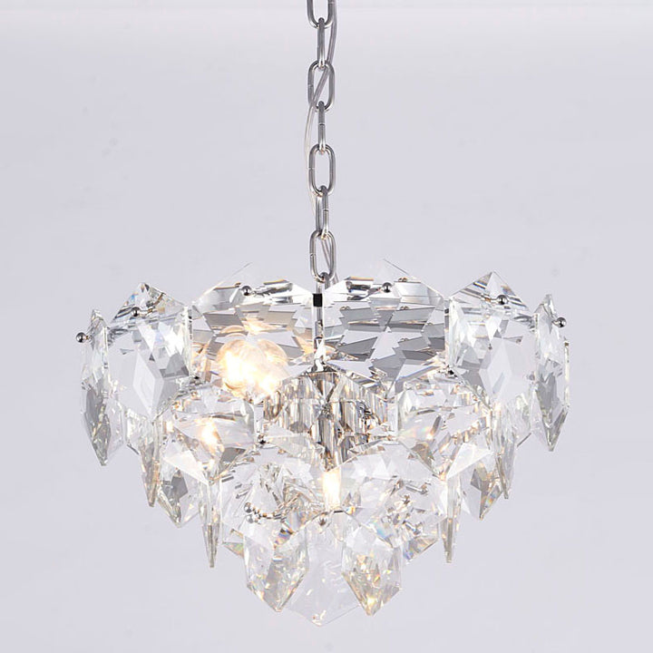 Frame Chandelier with Clear Hanging Crystals (GL431) by Bethel - view 3