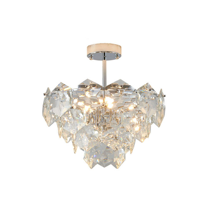Frame Chandelier with Clear Hanging Crystals (GL431) by Bethel - view 4
