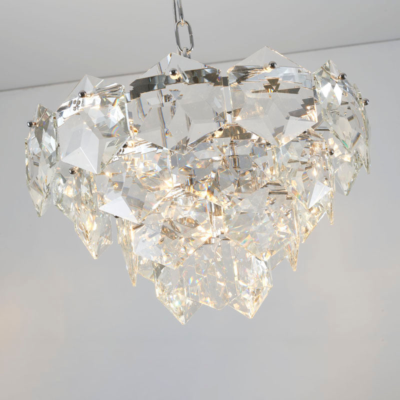 Frame Chandelier with Clear Hanging Crystals (GL431) by Bethel - view 6