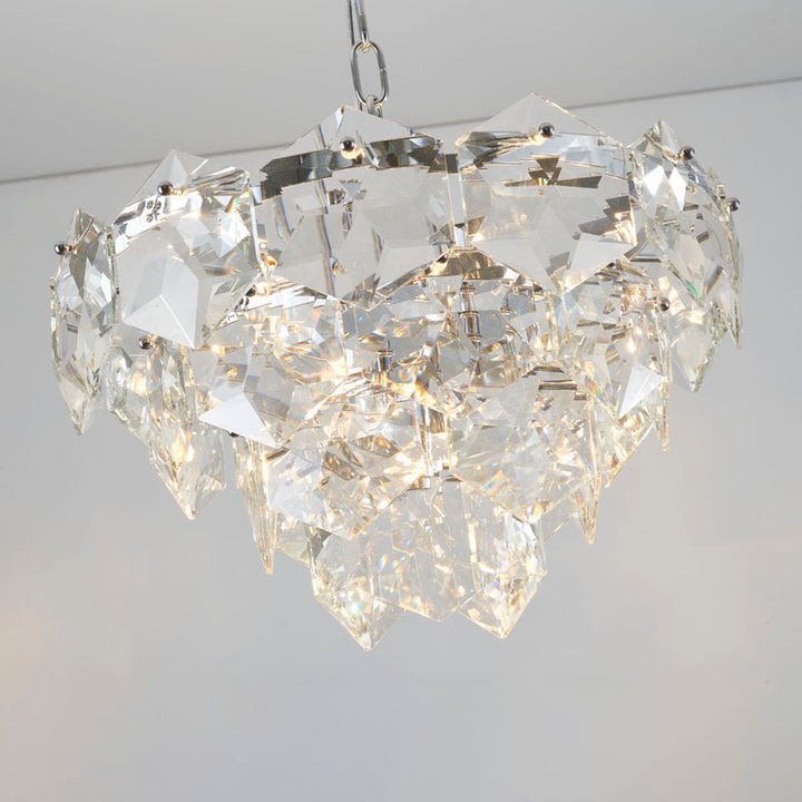 Frame Chandelier with Clear Hanging Crystals (GL431) by Bethel - view 6