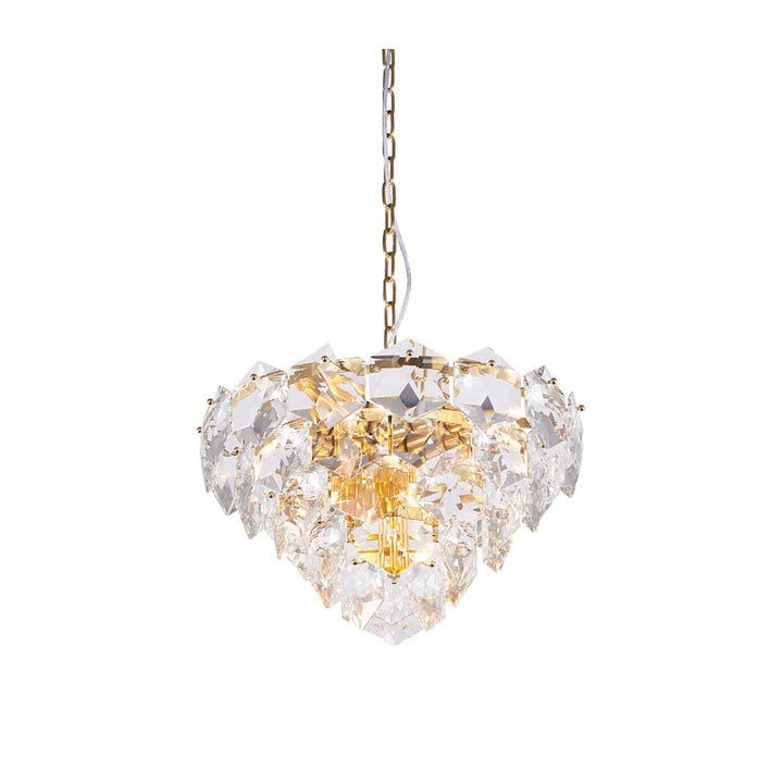 Frame Chandelier with Clear Hanging Crystals (GL431) in Gold by Bethel