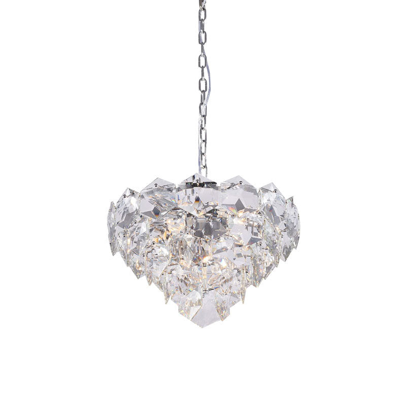 Frame Chandelier with Clear Hanging Crystals (GL431) in Chrome by Bethel