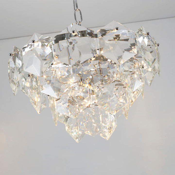 Frame Chandelier with Clear Hanging Crystals (GL431) by Bethel - view 23