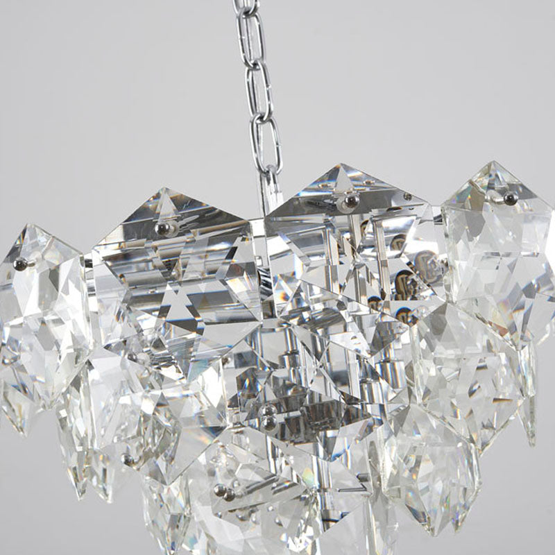 Frame Chandelier with Clear Hanging Crystals (GL431) by Bethel - view 24