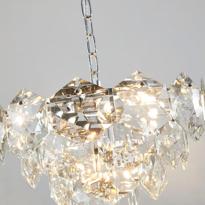 Frame Chandelier with Clear Hanging Crystals (GL431) by Bethel - view 25