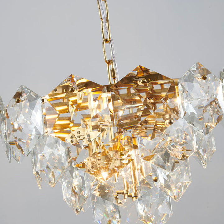 Frame Chandelier with Clear Hanging Crystals (GL431) by Bethel - view 27