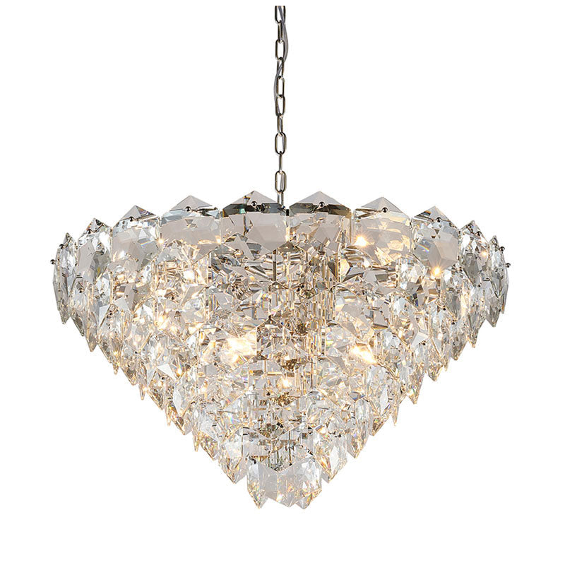 Frame Chandelier with Clear Hanging Crystals (GL431) in Chrome by Bethel