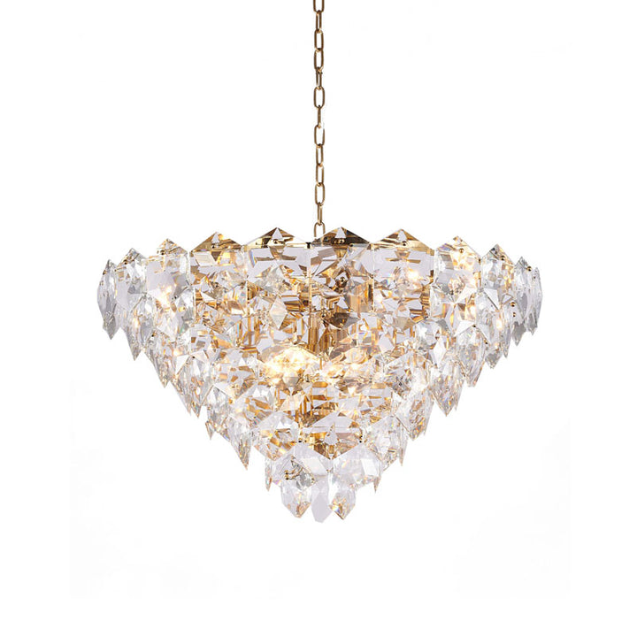 Frame Chandelier with Clear Hanging Crystals (GL431) in Gold by Bethel