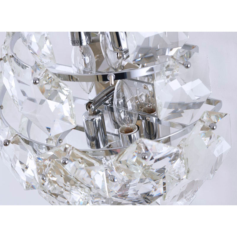 Seven Tier Stainless Steel Frame Wall Sconce with Clear Hanging Crystals by Bethel - view 9