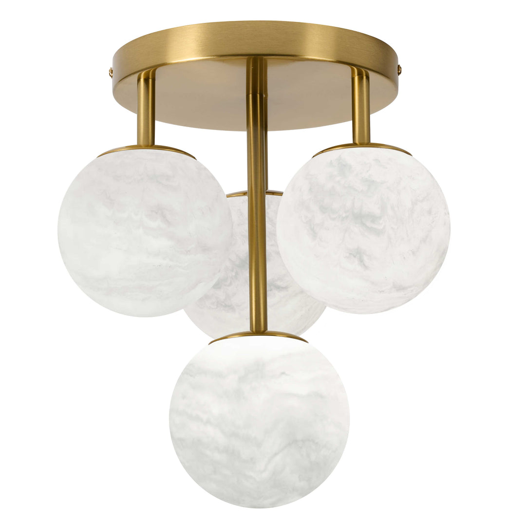 Giovanna 4 Light Flush Mount in Aged Brass by Dainolite