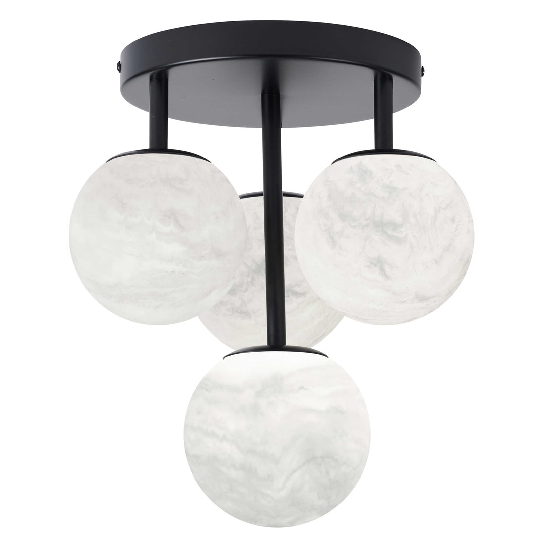 Giovanna 4 Light Flush Mount in Matte Black by Dainolite