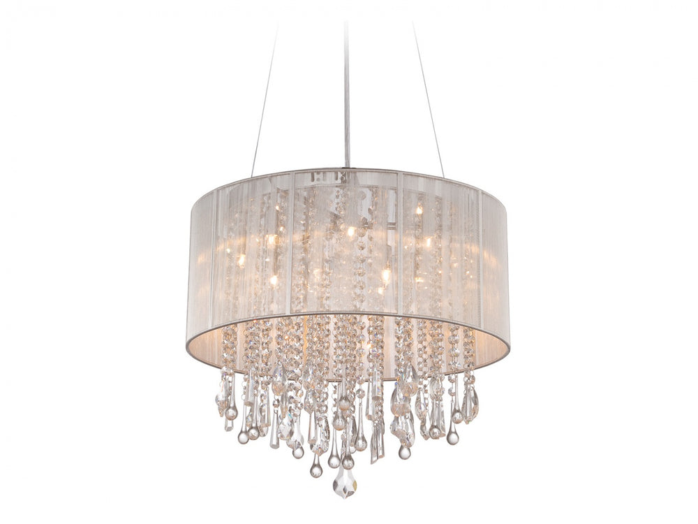 Beverly Dr. Drum Pendant in Silver by Avenue Lighting