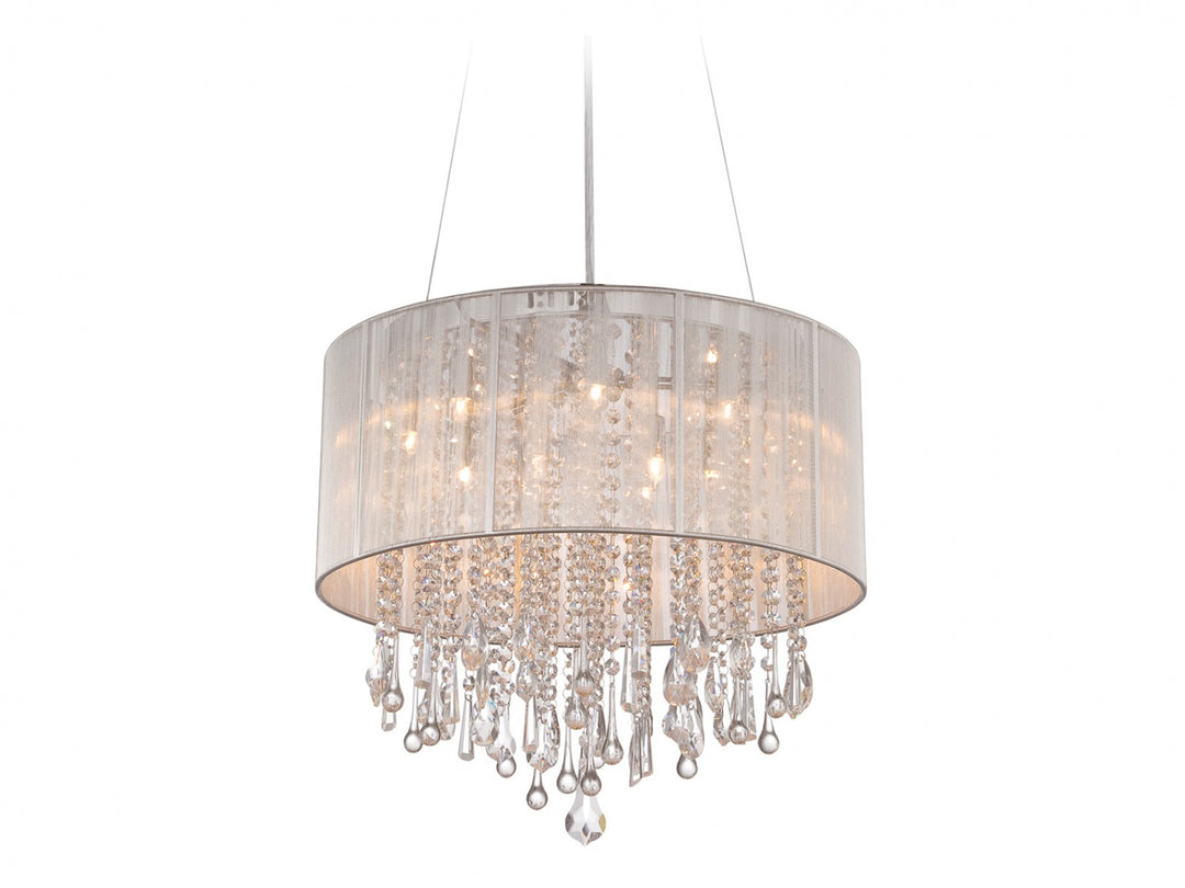 Beverly Dr. Drum Pendant in Silver by Avenue Lighting