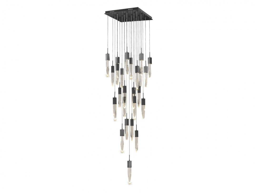 The Original Aspen Sputnik Chandelier in Dark Bronze/Bubbled Crystals by Avenue Lighting
