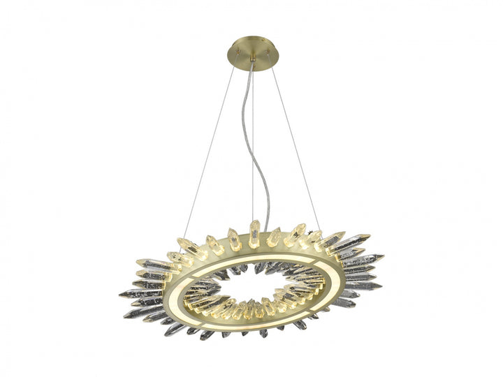 The Original Aspen Ring LED Pendant in Brushed Brass/Bubbled by Avenue Lighting