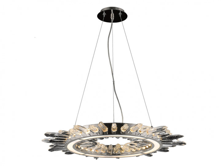 The Original Aspen Ring LED Pendant in Polished Nickel/Bubbled by Avenue Lighting