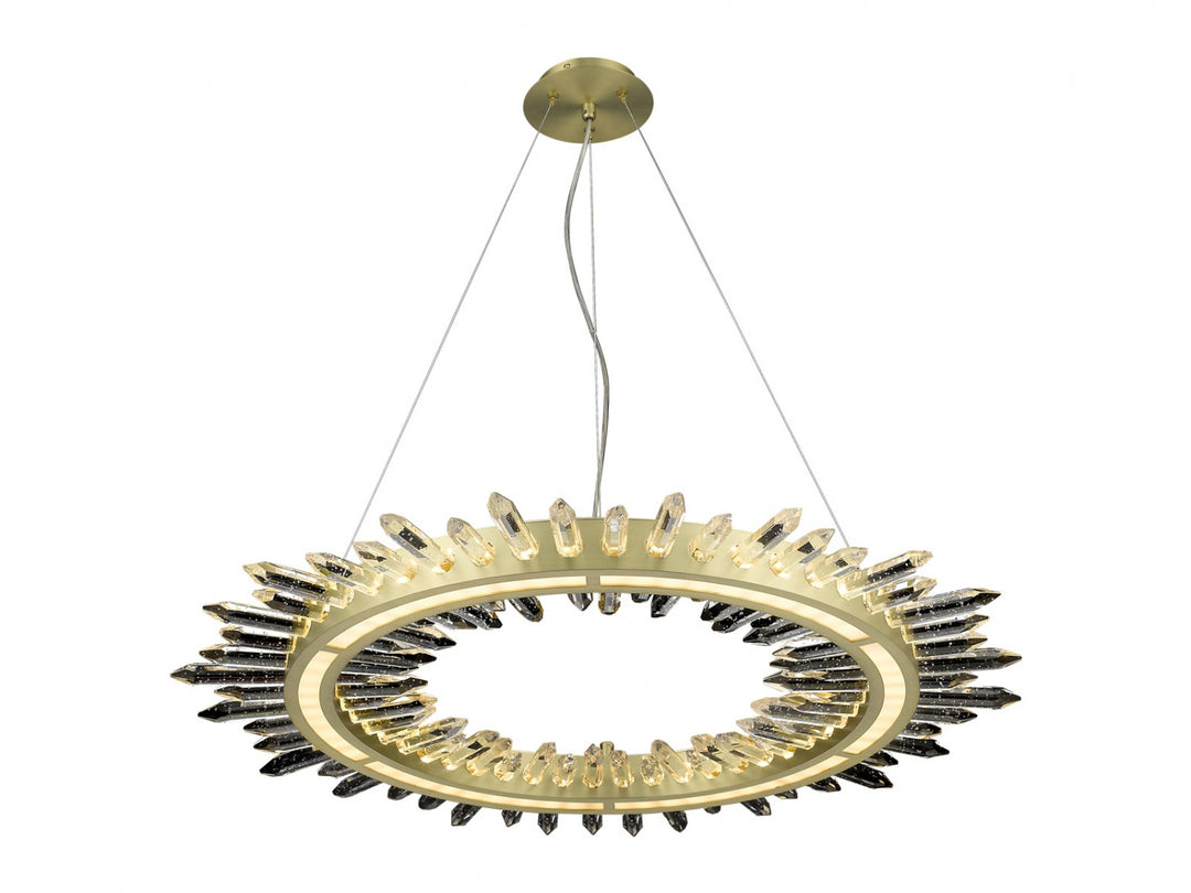 The Original Aspen Ring LED Pendant in Brushed Brass/Bubbled by Avenue Lighting