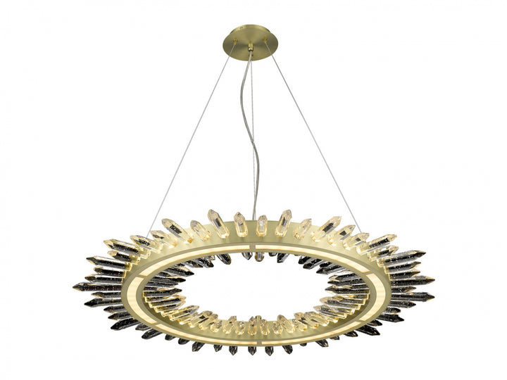 The Original Aspen Ring LED Pendant in Brushed Brass/Bubbled by Avenue Lighting