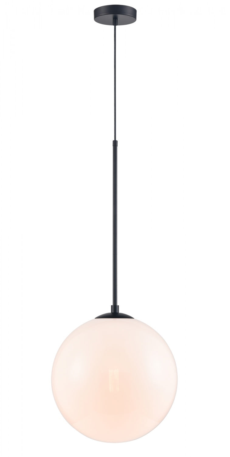 Delilah Pendant in Black/Translucent White Glass by Avenue Lighting