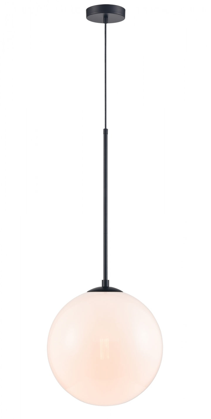 Delilah Pendant in Black/Translucent White Glass by Avenue Lighting