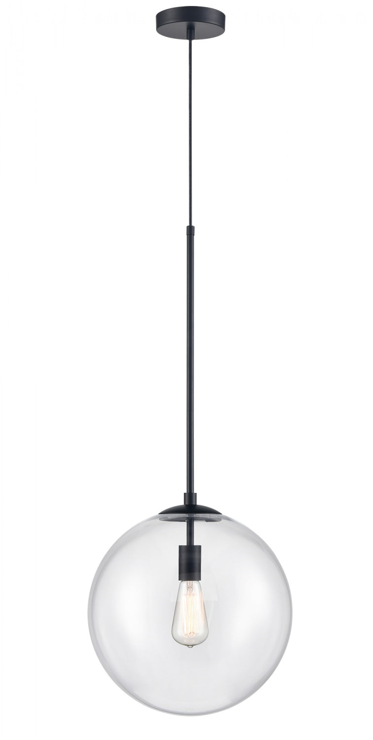 Delilah Pendant in Black/Clear Glass by Avenue Lighting