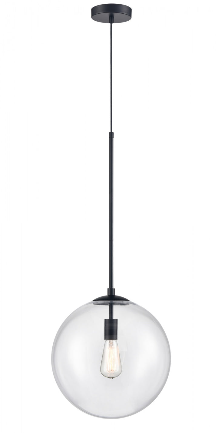 Delilah Pendant in Black/Clear Glass by Avenue Lighting