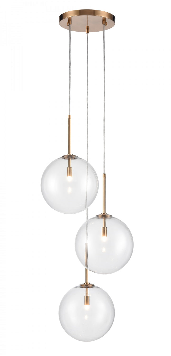 Delilah Chandelier in Aged Brass/Clear Glass by Avenue Lighting