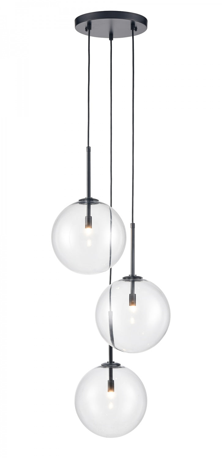 Delilah Chandelier in Black/Clear Glass by Avenue Lighting